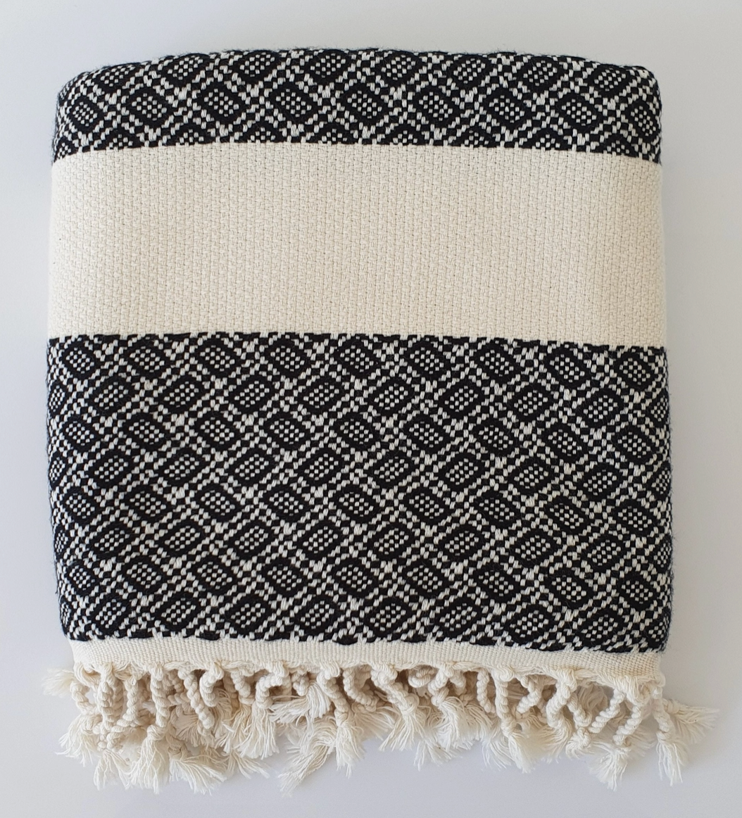 Lucky Heron Loomia Turkish Cotton Throw